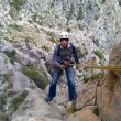 Rapelando - Rapelando hacia el barranco del Infierno desde el collado que separa el espolón Aristóteles de la cresta Pepsi. Se hacía un poco tarde para hacer la cresta.