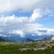 Primera visión - Panorámica del paisaje dolomítico tras bajar del telecabina Grosté.