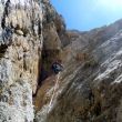 L6 Ferhman - Javi disfrutando del sexto largo, iluminado por el sol.