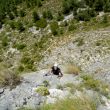 Primera vía clásica - Gon iniciándose en la escalada clásica.