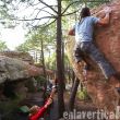 Nunca hay que perderla - David Escobar momentos antes de encadenarse este pedazo de bloque de 7a